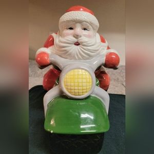 Clay Art "Biker Santa" Motorcycle Cookie Jar